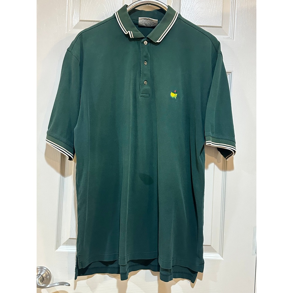 Masters Augusta National Golf Shop Polo Shirt Green Mens XL Tipped Collar